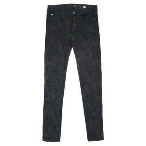 Dark green olive camouflage camo denim skinny jean